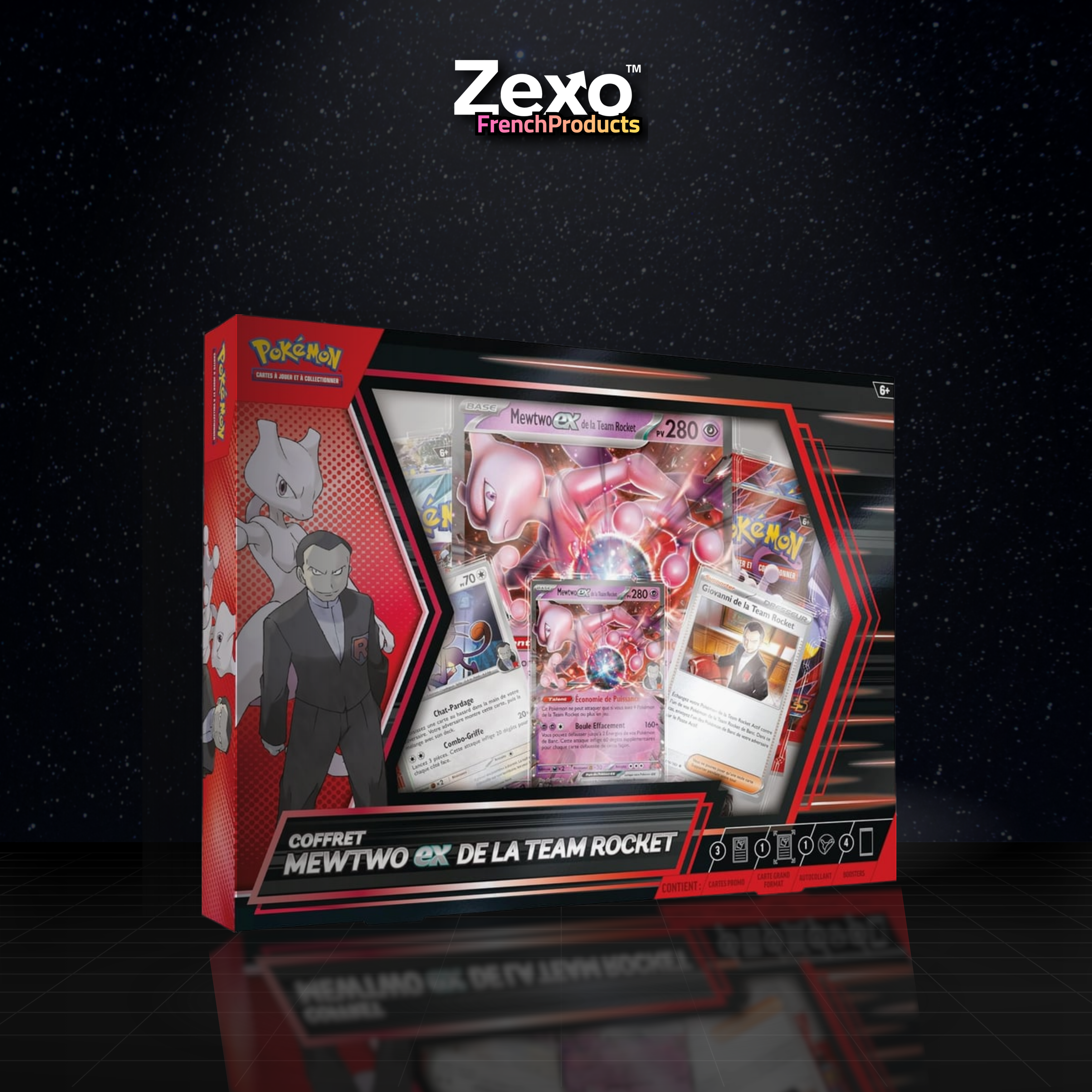 Coffret MEWTWO EX DE LA TEAM ROCKET - EV10 - Pokemon FR