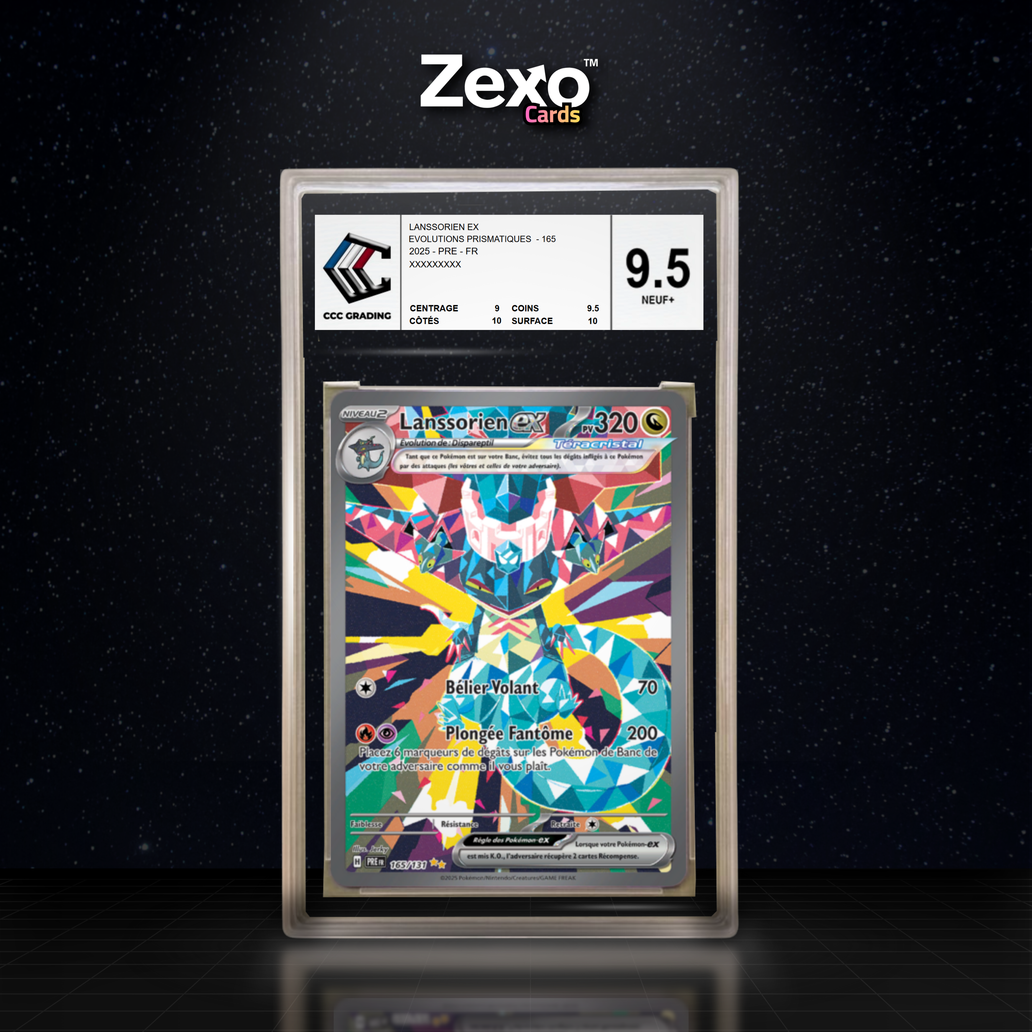 LANSSORIEN EX 165/131 - CCC 9.5 - PRE/EV8.5 - POKEMON FR 2025