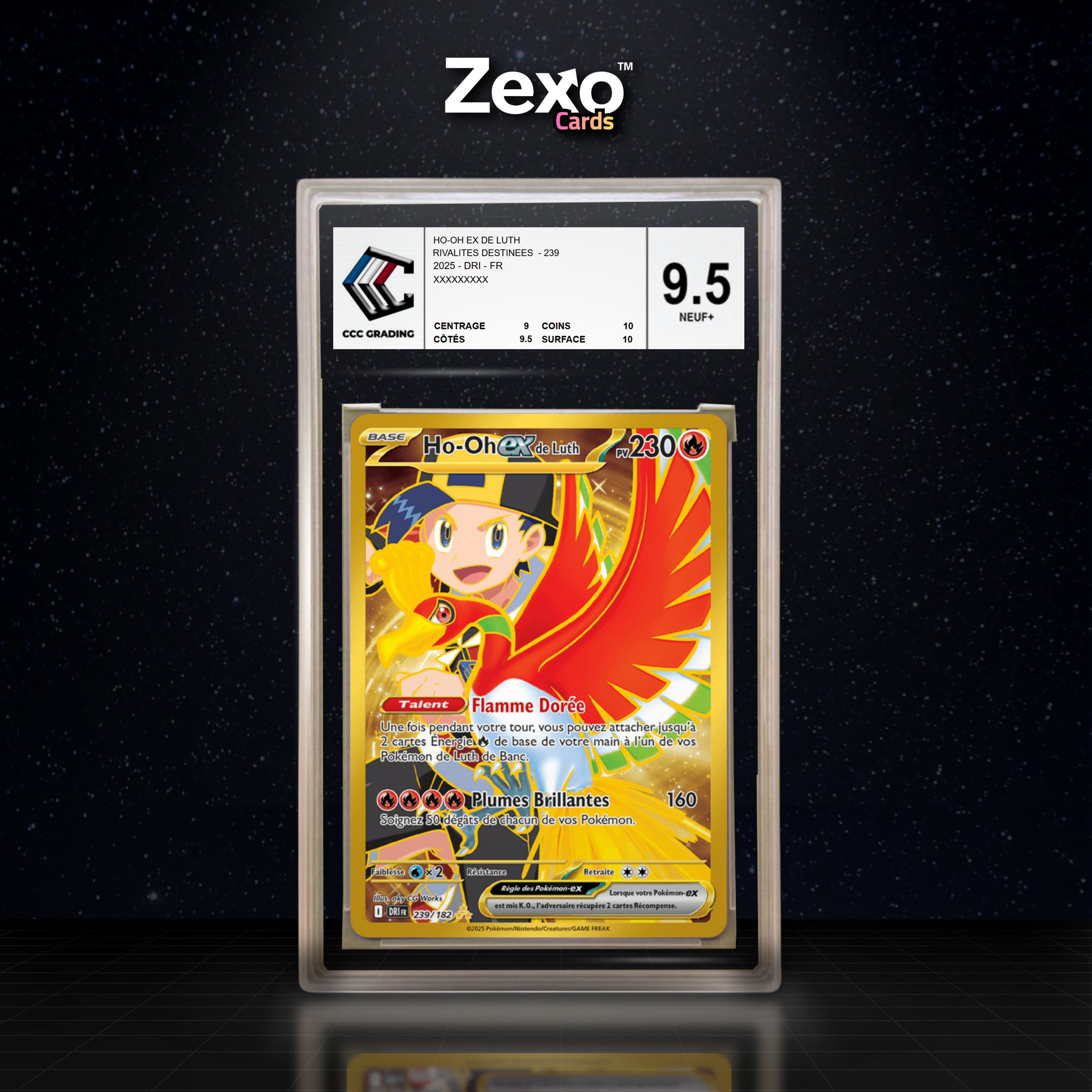 HO-OH EX DE LUTH 239/182 - CCC 9.5 - DRI/EV10 - POKEMON FR 2025