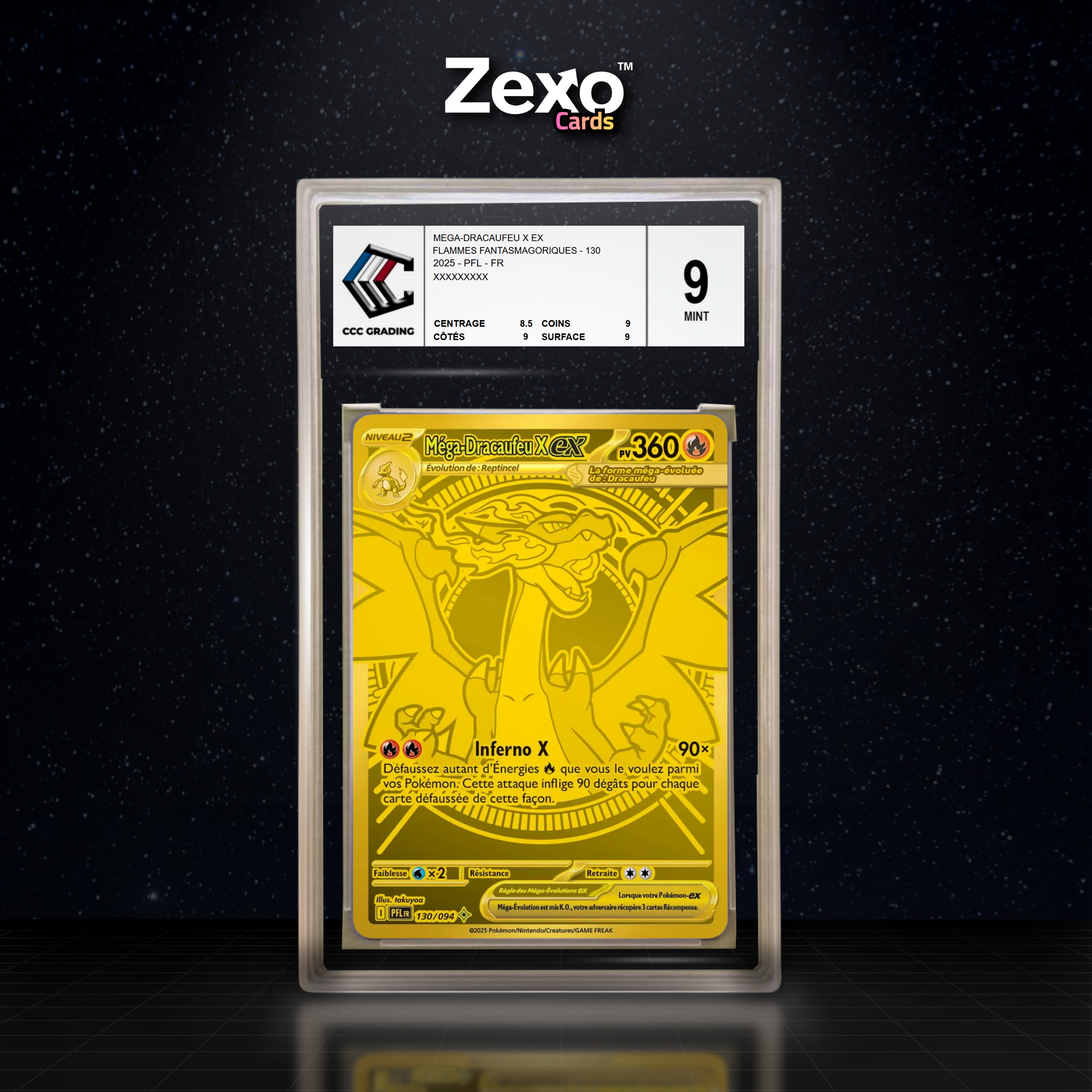 MEGA-DRACAUFEU X EX 130/094 - CCC 9 - PFL/ME2 - POKEMON FR 2025